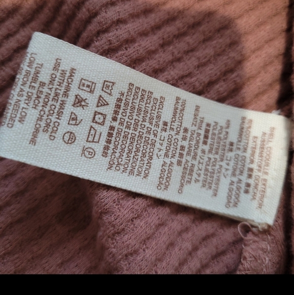 Free People Parisian Nights Women SZ S bell sleeve multi media top Mauve thermal - Picture 9 of 12